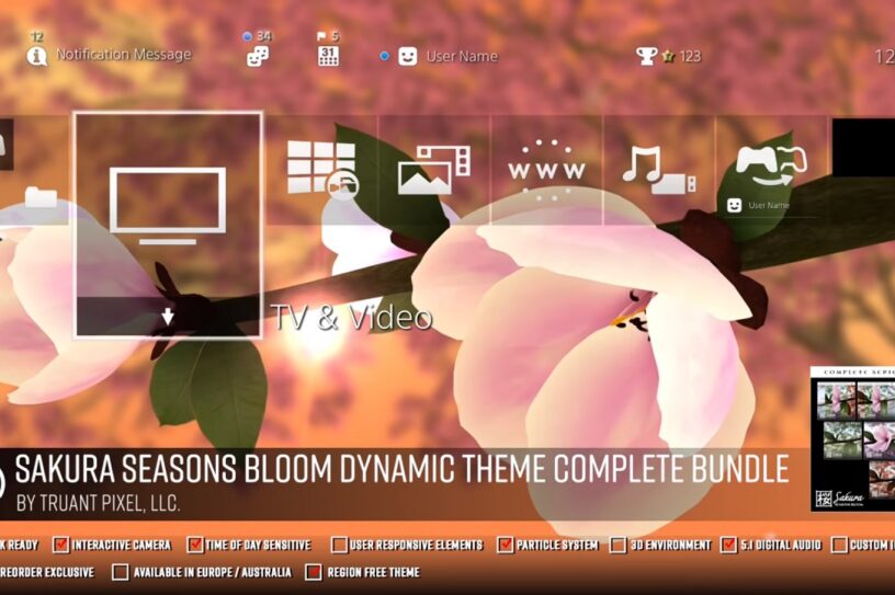 PlayStation 4 Sakura Seasons Dynamic Theme