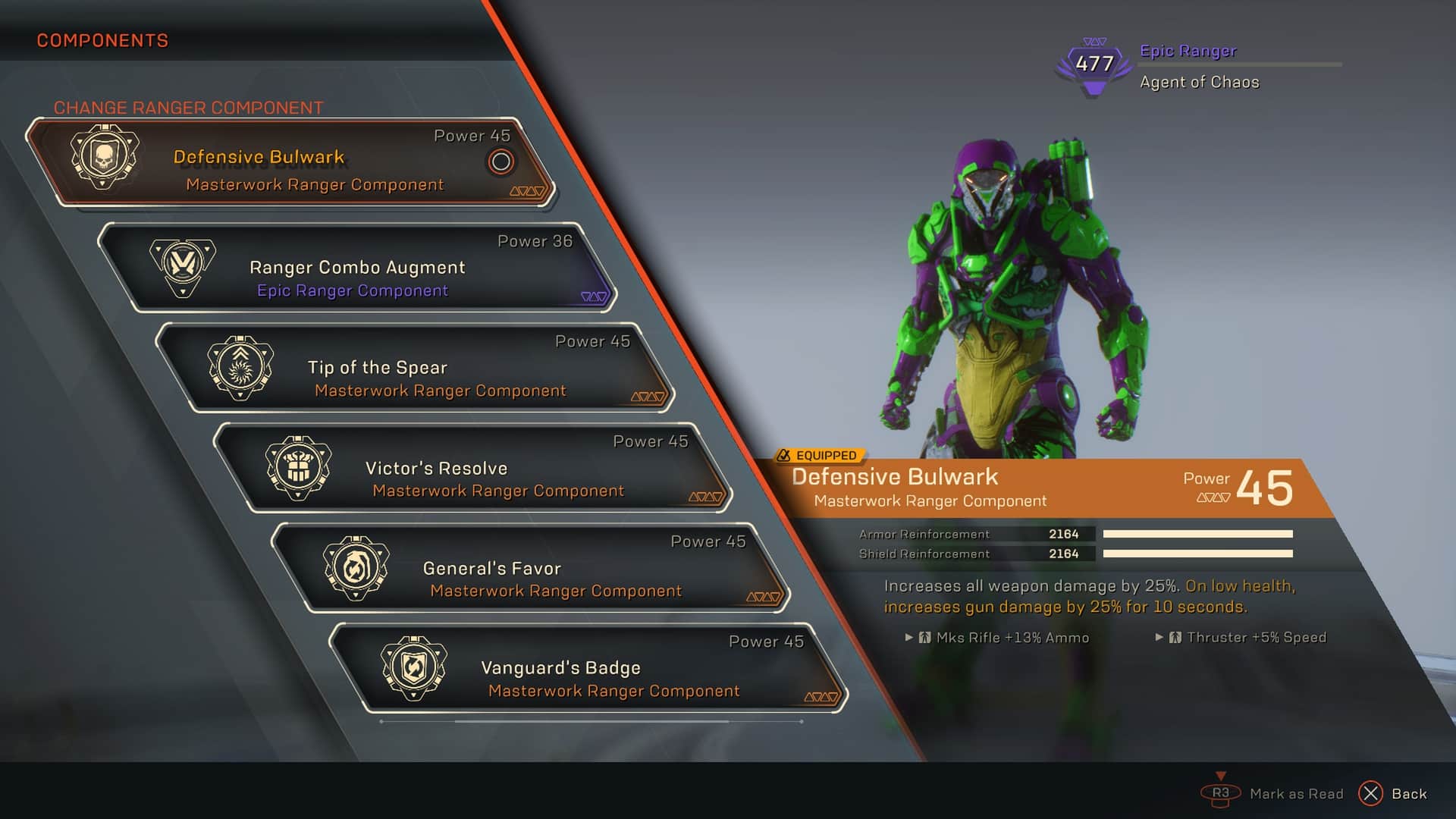 Anthem Guide Agent Of Chaos Ranger Build