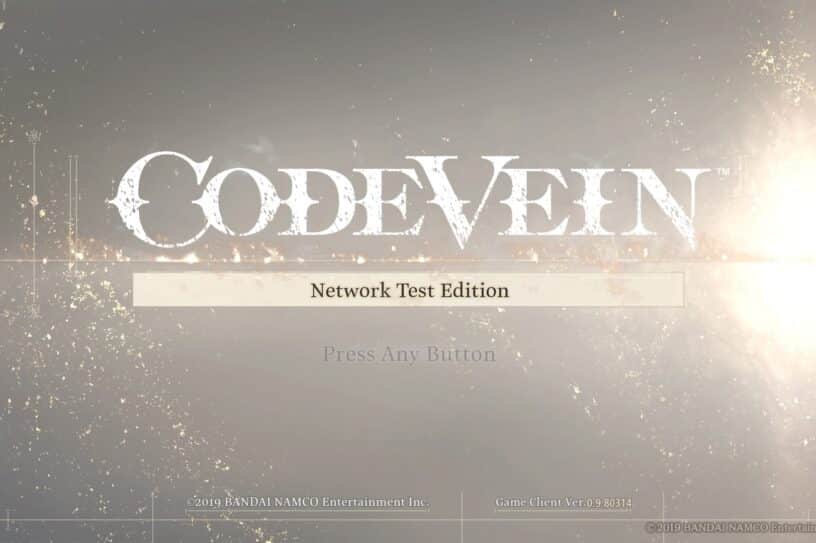 Code Vein Network Test Edition title screen